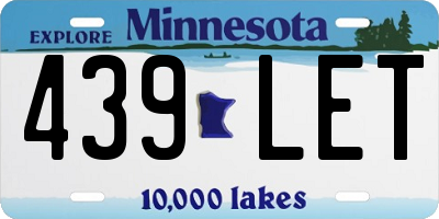 MN license plate 439LET
