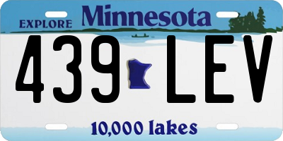 MN license plate 439LEV