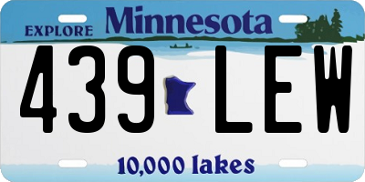 MN license plate 439LEW