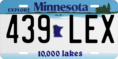 MN license plate 439LEX