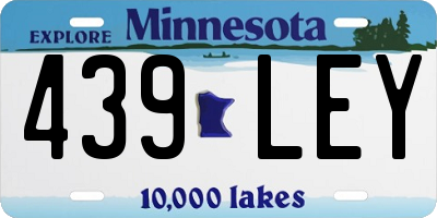 MN license plate 439LEY