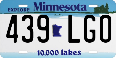MN license plate 439LGO