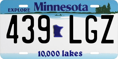 MN license plate 439LGZ