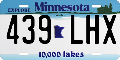 MN license plate 439LHX