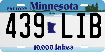 MN license plate 439LIB