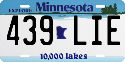 MN license plate 439LIE