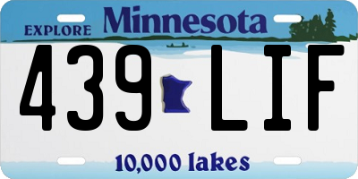 MN license plate 439LIF