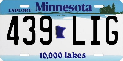 MN license plate 439LIG