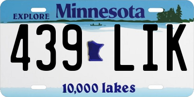 MN license plate 439LIK