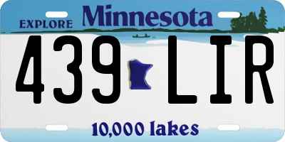 MN license plate 439LIR