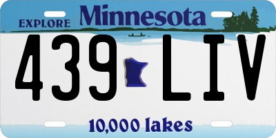 MN license plate 439LIV