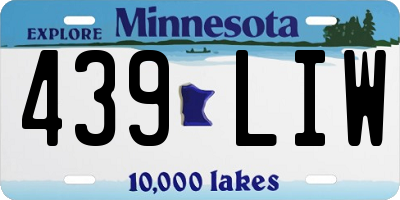 MN license plate 439LIW