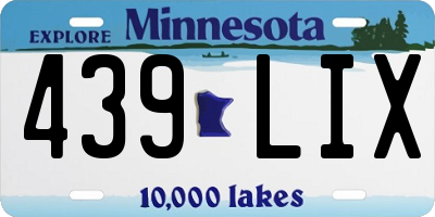 MN license plate 439LIX