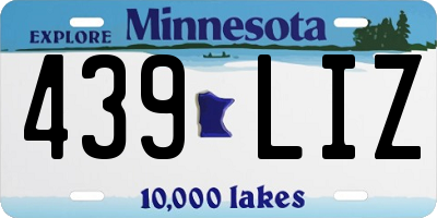 MN license plate 439LIZ