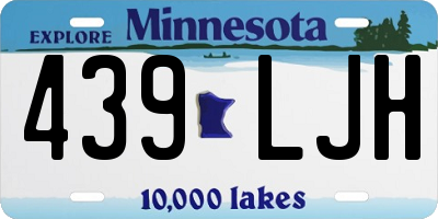 MN license plate 439LJH