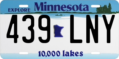 MN license plate 439LNY
