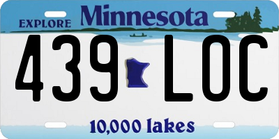 MN license plate 439LOC
