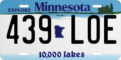 MN license plate 439LOE