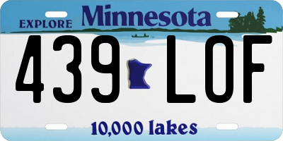 MN license plate 439LOF