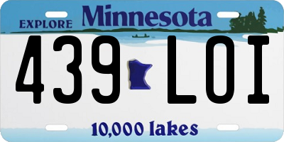 MN license plate 439LOI