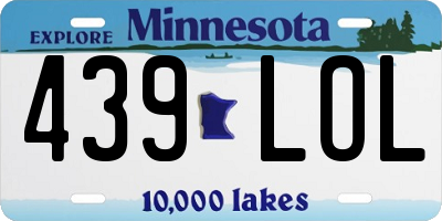 MN license plate 439LOL