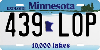 MN license plate 439LOP