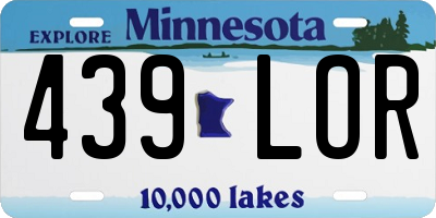 MN license plate 439LOR