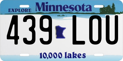 MN license plate 439LOU