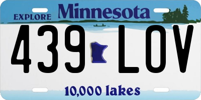 MN license plate 439LOV