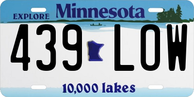 MN license plate 439LOW