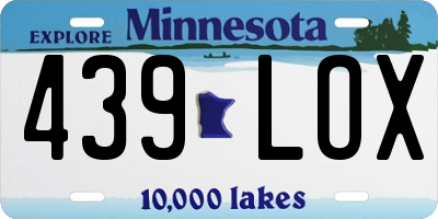 MN license plate 439LOX