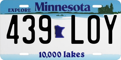 MN license plate 439LOY