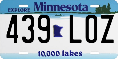 MN license plate 439LOZ