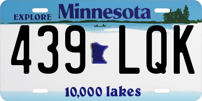 MN license plate 439LQK