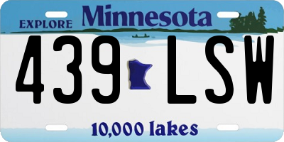 MN license plate 439LSW