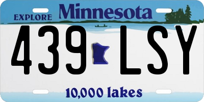 MN license plate 439LSY