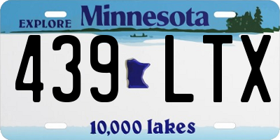 MN license plate 439LTX