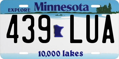 MN license plate 439LUA