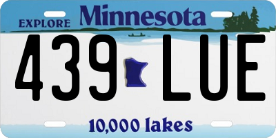 MN license plate 439LUE