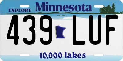 MN license plate 439LUF