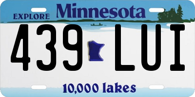 MN license plate 439LUI