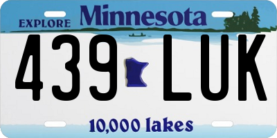 MN license plate 439LUK