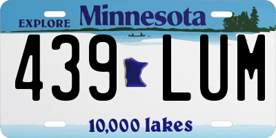 MN license plate 439LUM