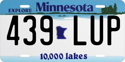 MN license plate 439LUP