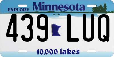 MN license plate 439LUQ