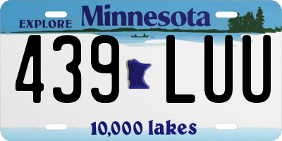 MN license plate 439LUU