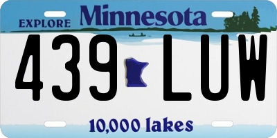 MN license plate 439LUW