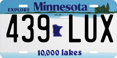 MN license plate 439LUX