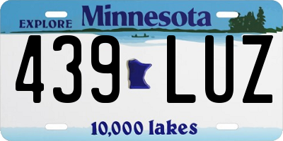 MN license plate 439LUZ