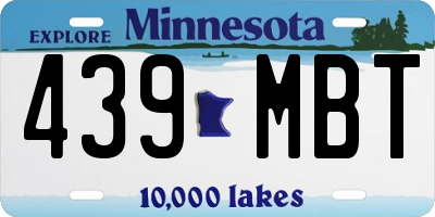 MN license plate 439MBT